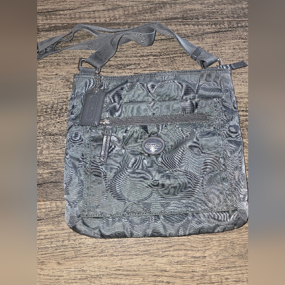 Coach Gray Nylon Crossbody Shoulder Bag